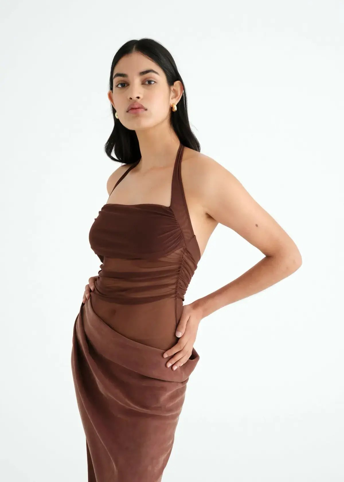 Benni Gina Maxi Dress in Chocolate Size AU 8 photo 2