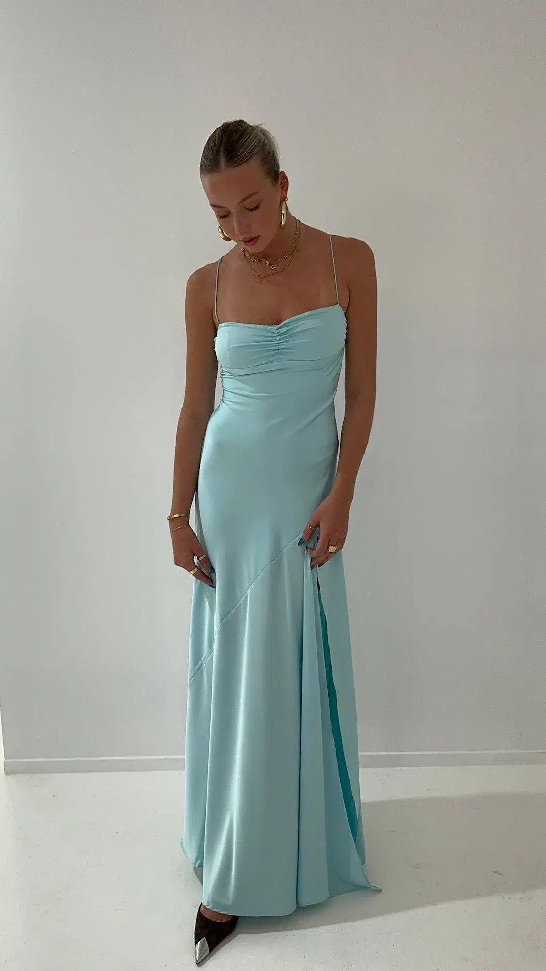 HNTR the Label Gaia Gown Aqua Size S / AU 8 photo 3