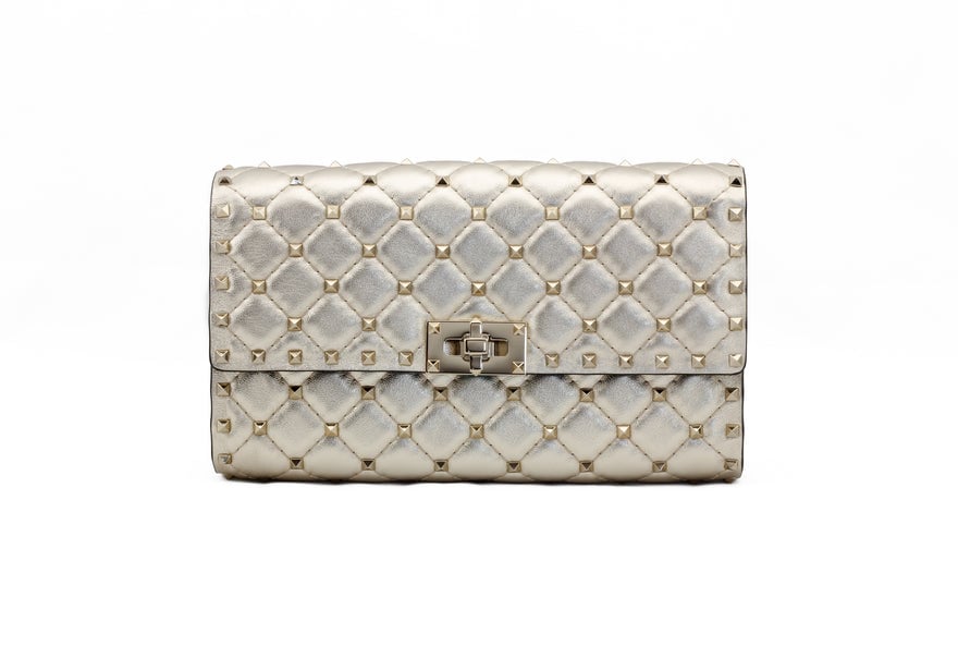 Valentino Garavani Rockstud Gold Spike Shoulder Bag photo 3