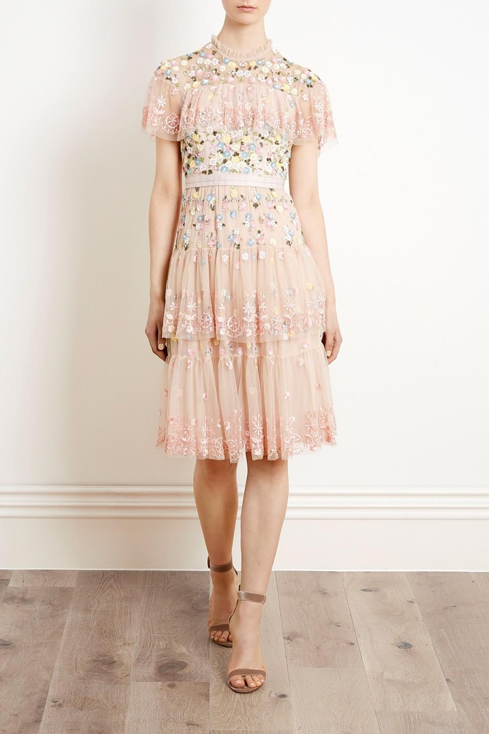 Needle and Thread Pink Tiered Anglais Dress size 8 photo 3