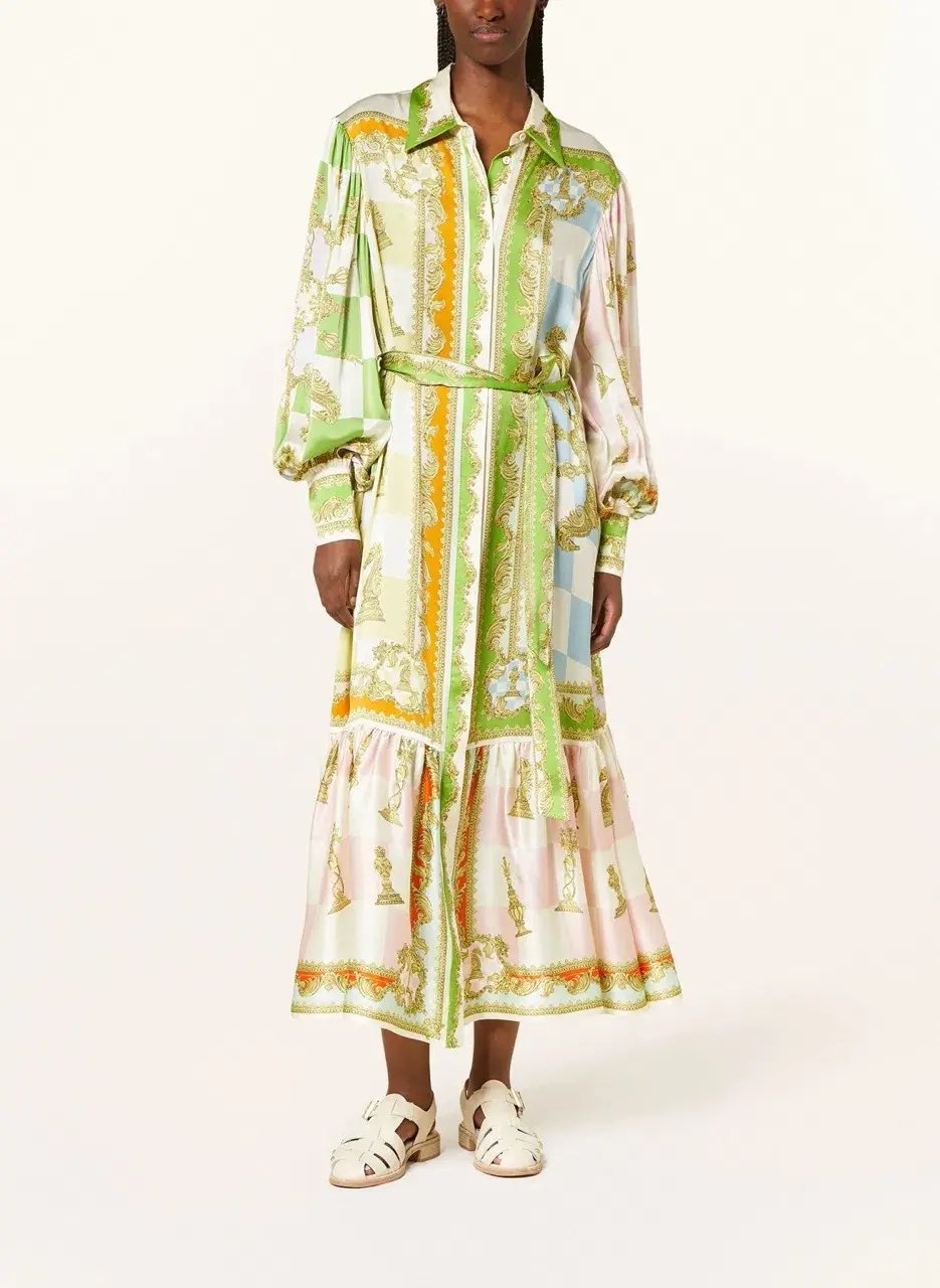 Alemais Checkmate Silk Shirtdress Multi Size AU 8 photo 14