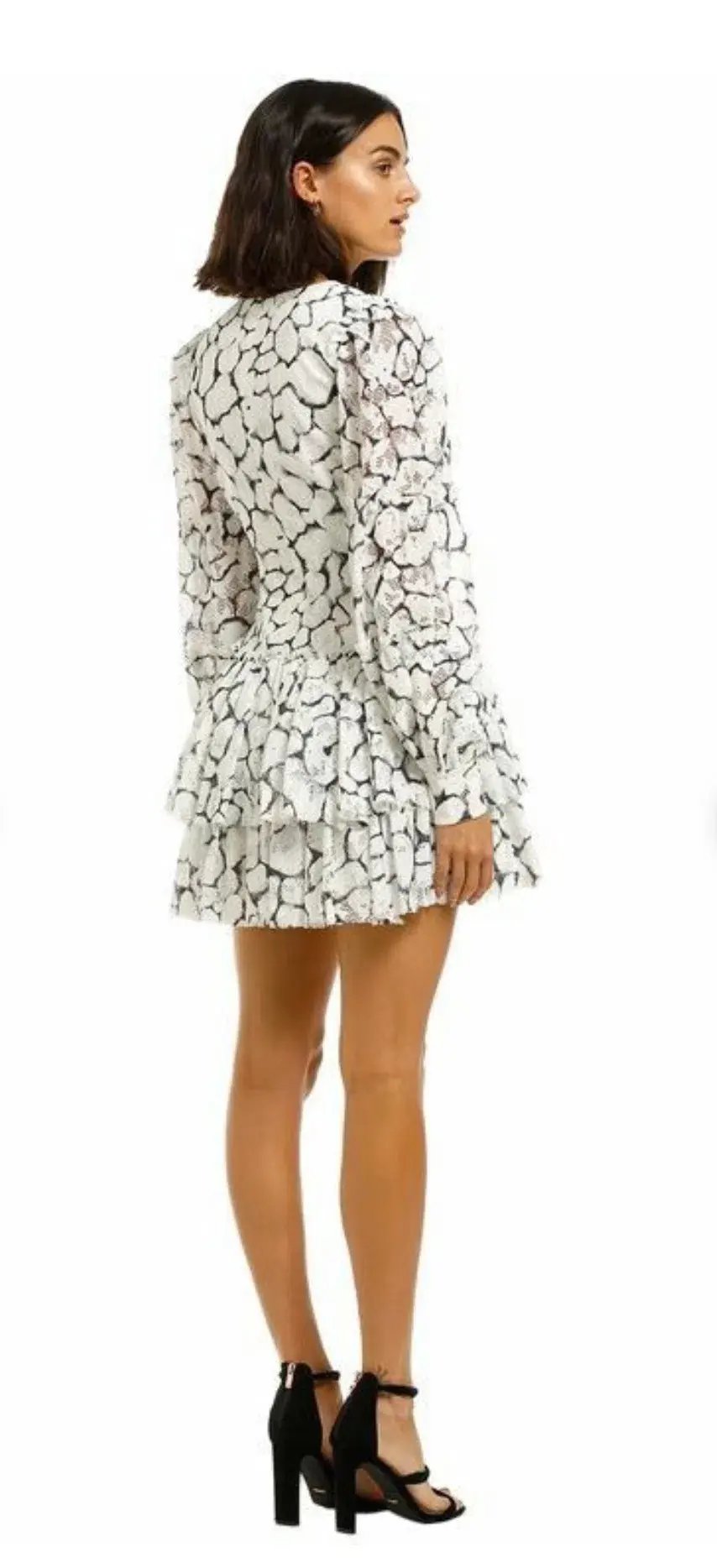 Aje Rebellion Lace Mini Dress Print Size 6 photo 6