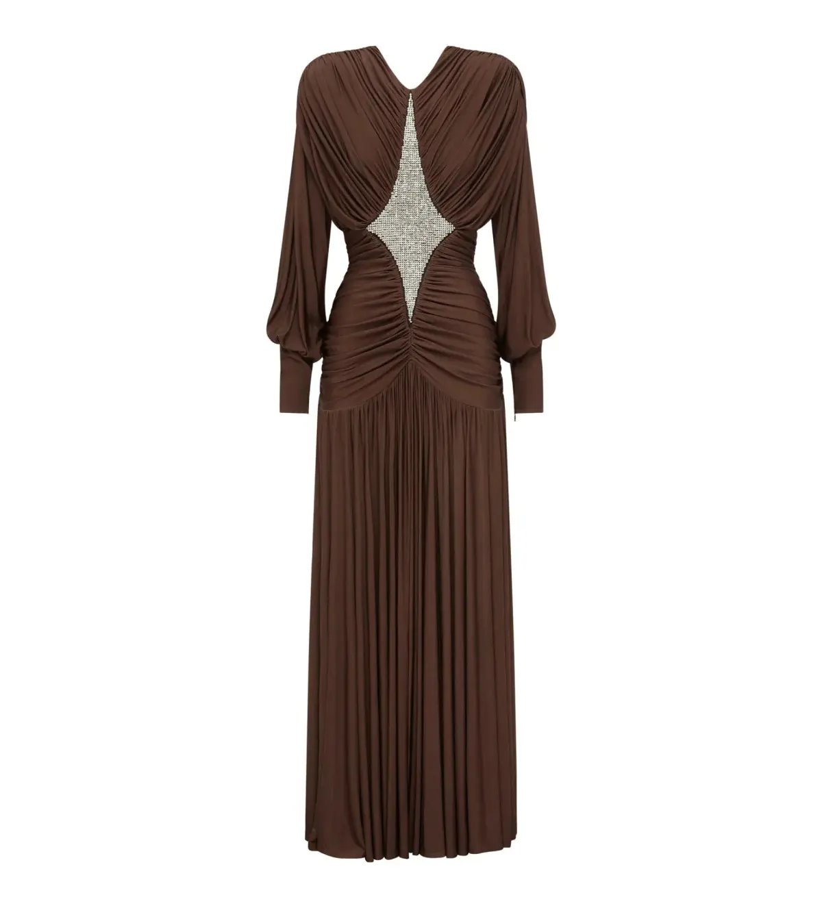 Alemais Silvio Ruched Midi Dress Brown Size AU 8 photo 6