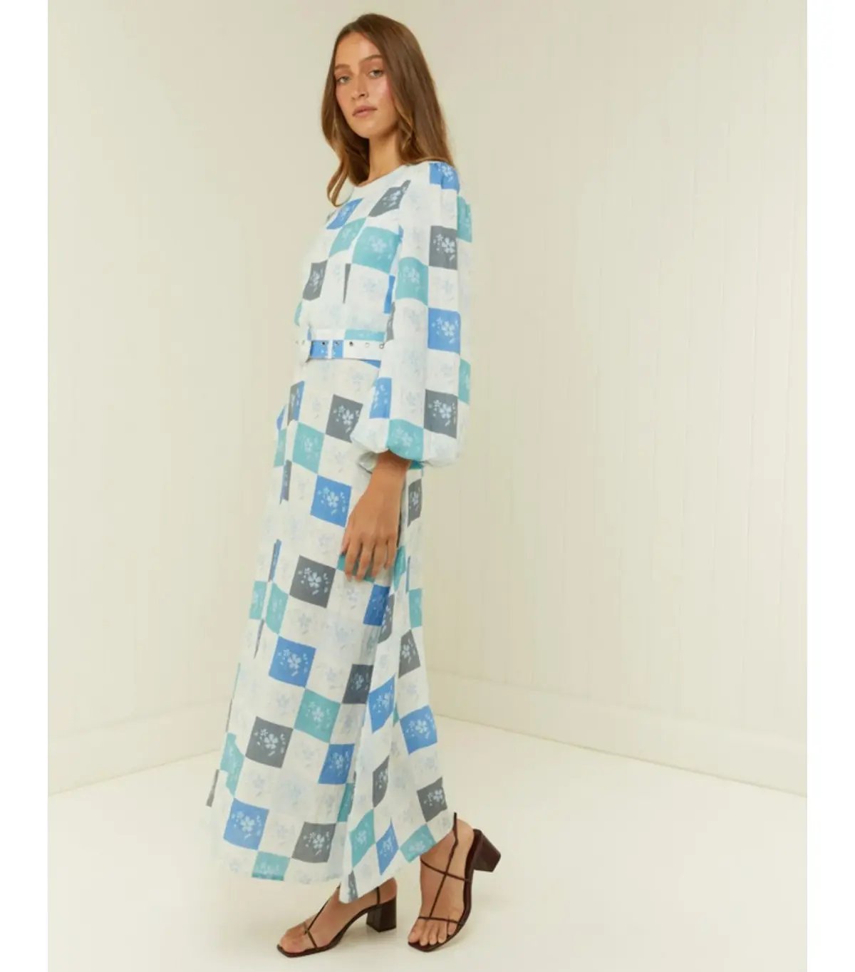 Palm Noosa Melrose Maxi Dress Blue Tile Size AU 14 photo 2
