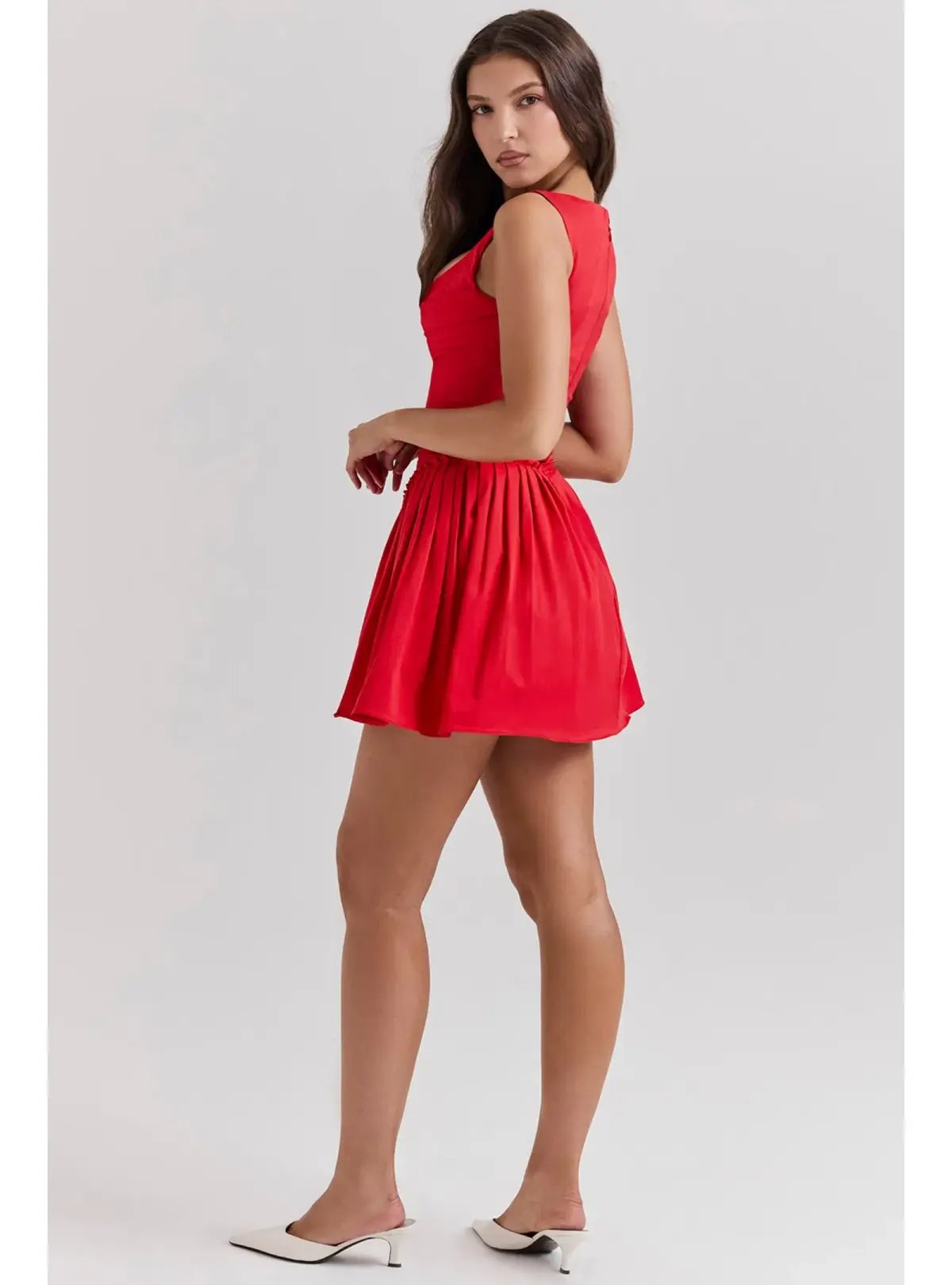 House of CB Scarlet Pleated Mini Dress Scarlet Size AU 8 photo 4