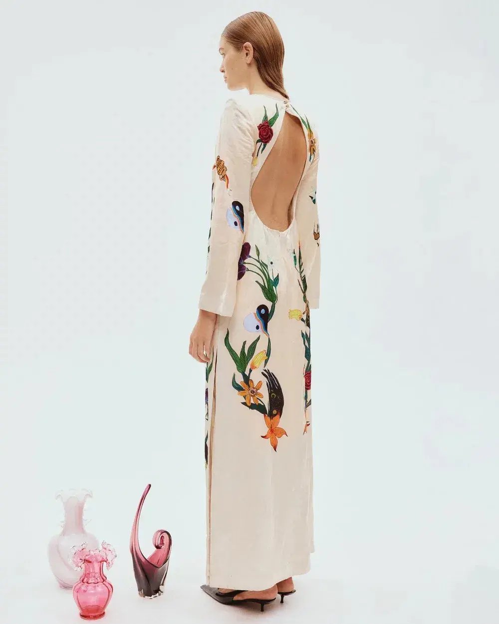 Alemais Zelda Midi Dress Champagne Multi Size AU 14 photo 3