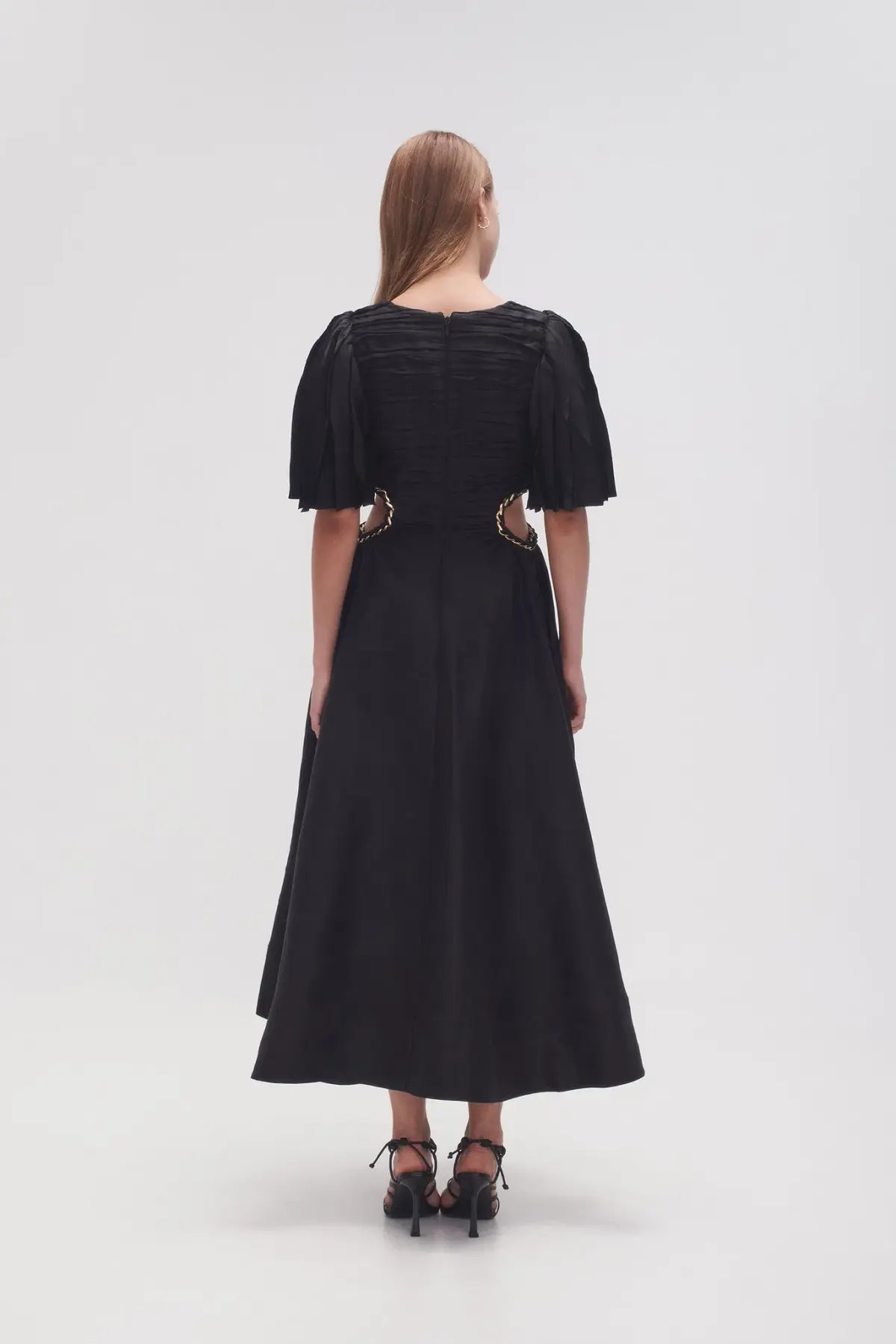 Aje Monica Chainlink Midi Dress Black Size 8 photo 3
