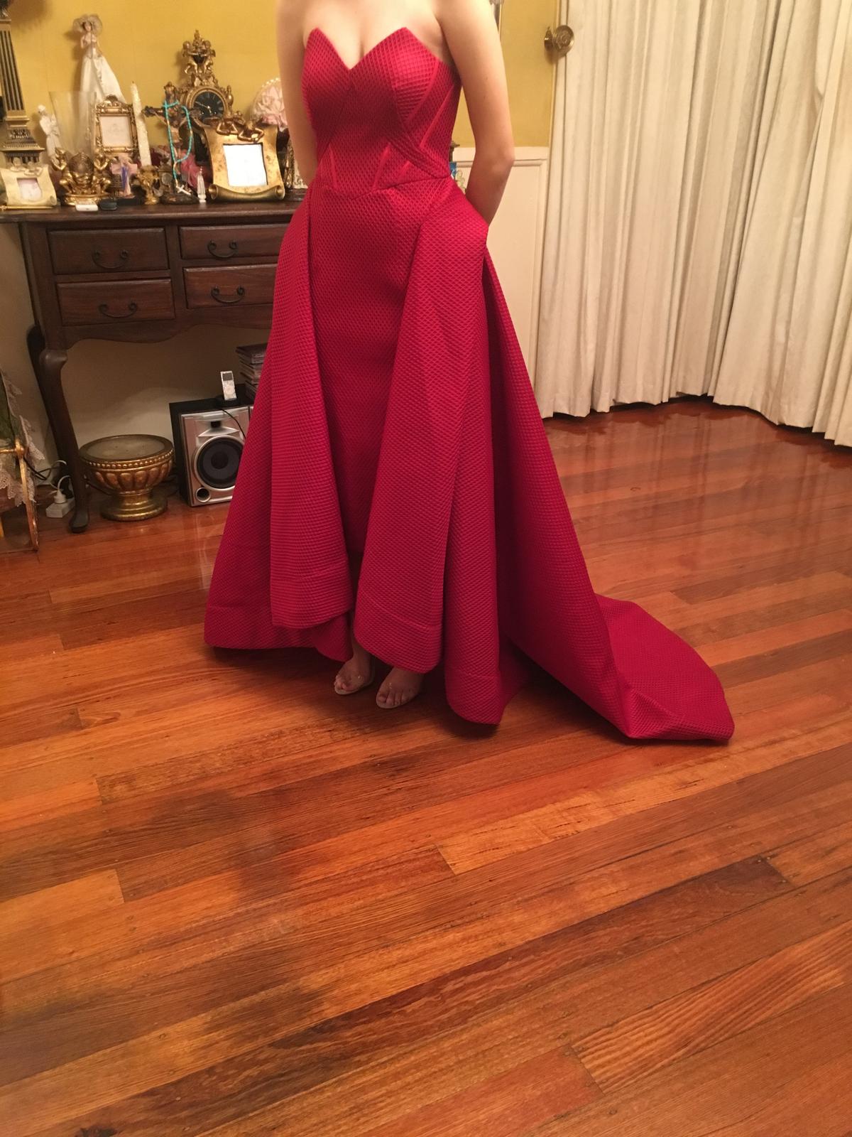 Bariano Taylor Strapless Ball Gown Burgundy Size 6 photo 4