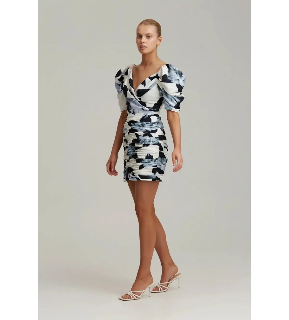 C/MEO Collective Ambient New Direction Mini Dress Black Botanic Size 14 photo 2