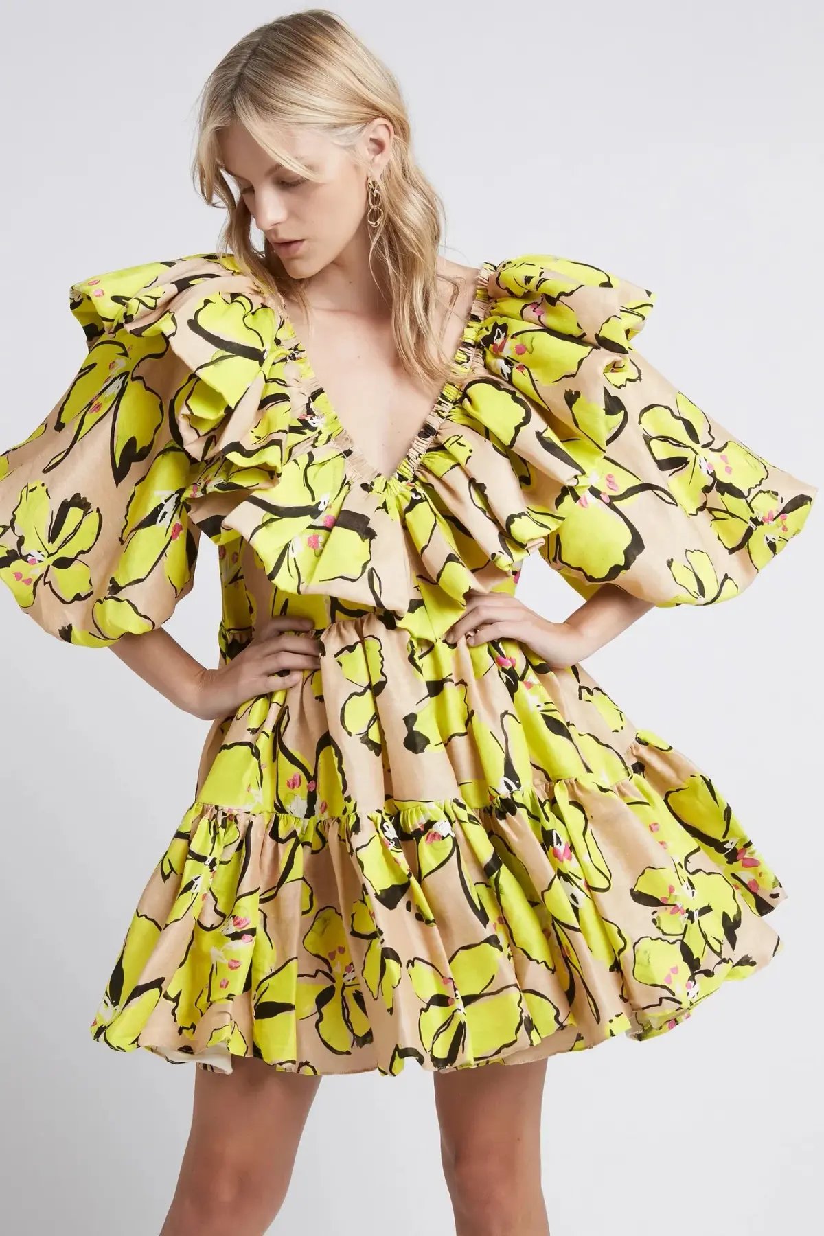 Aje Pelicano Citris Bloom Mini Dress Print Size 8 photo 4