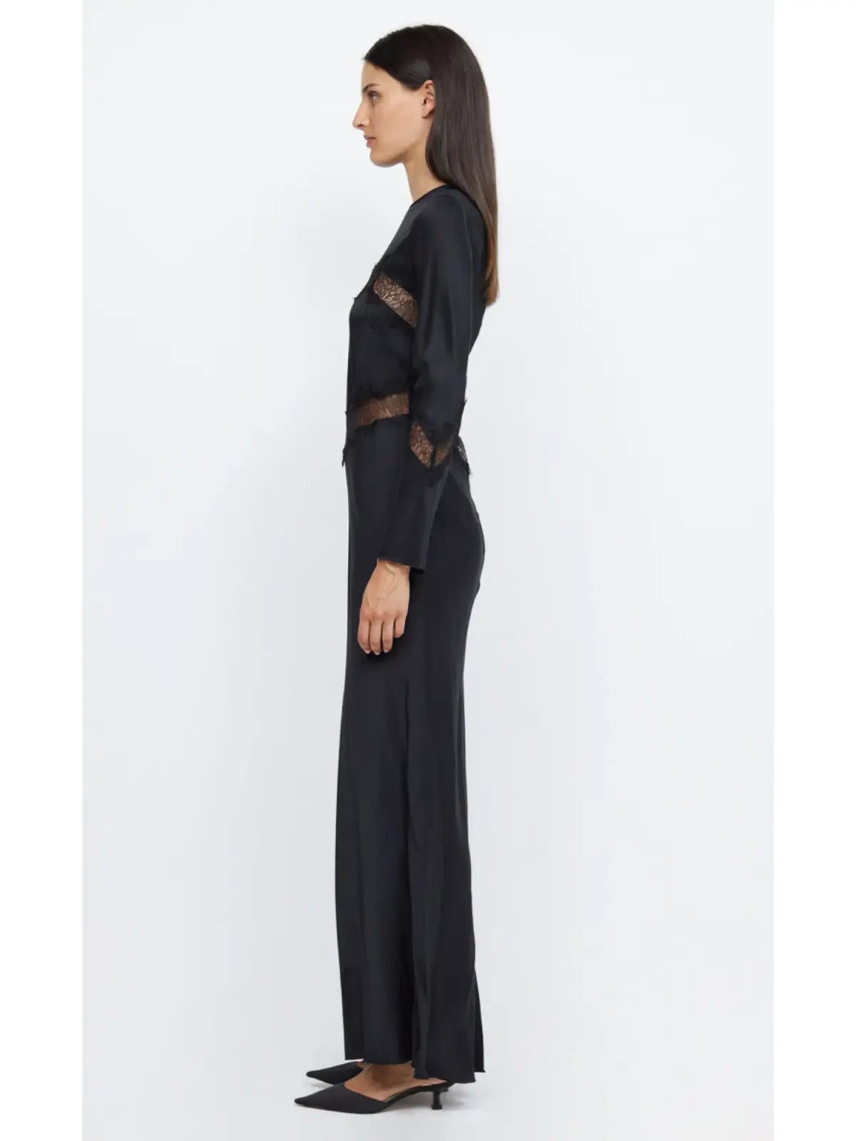 Bec & Bridge Spencer Lace Long Sleeve Maxi Dress Black Size AU 10 photo 3