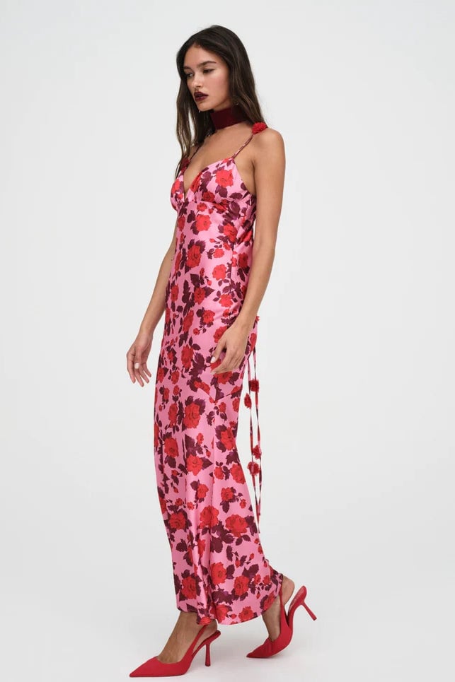 FOR LOVE & LEMONS HUDA MAXI DRESS - PINK FLORAL photo 3