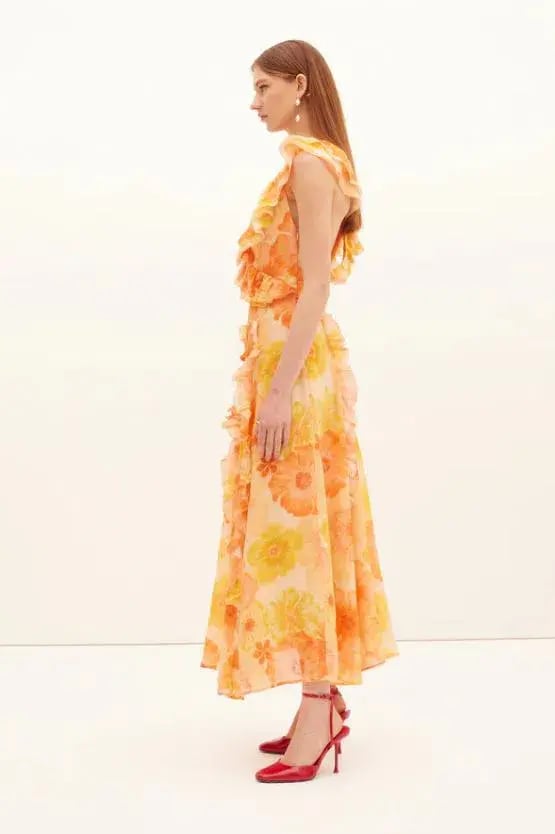 Kate Ford Cosmos Frill Gown Size 10 photo 4