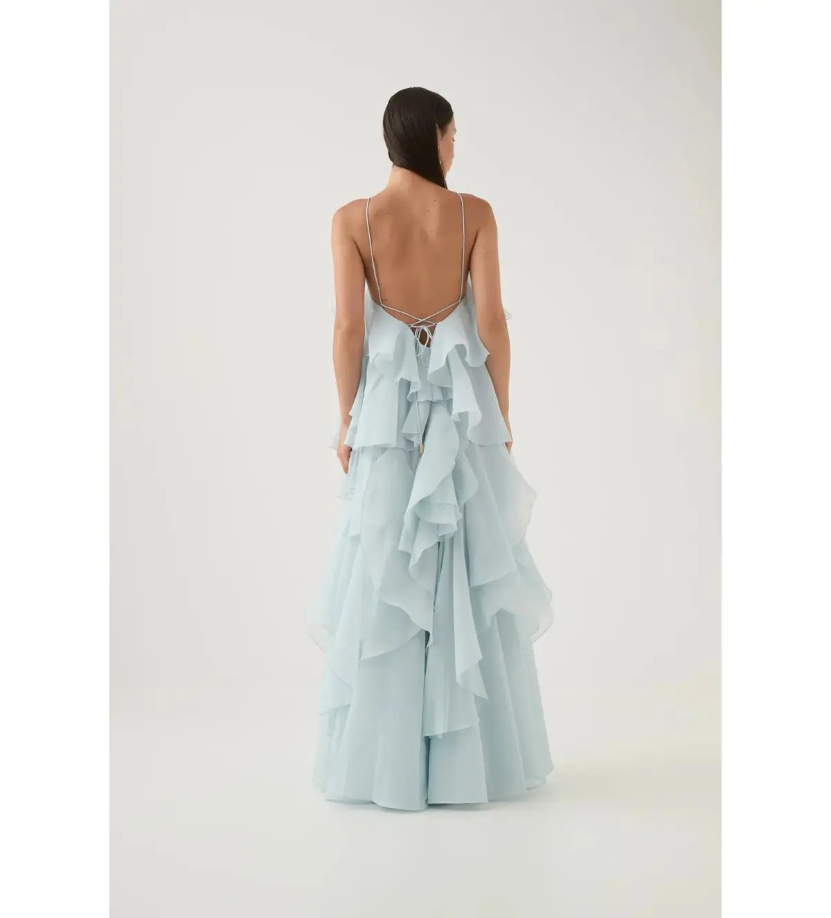 Aje Pandorea Layered Maxi Dress Silver Blue Size AU 12 photo 4