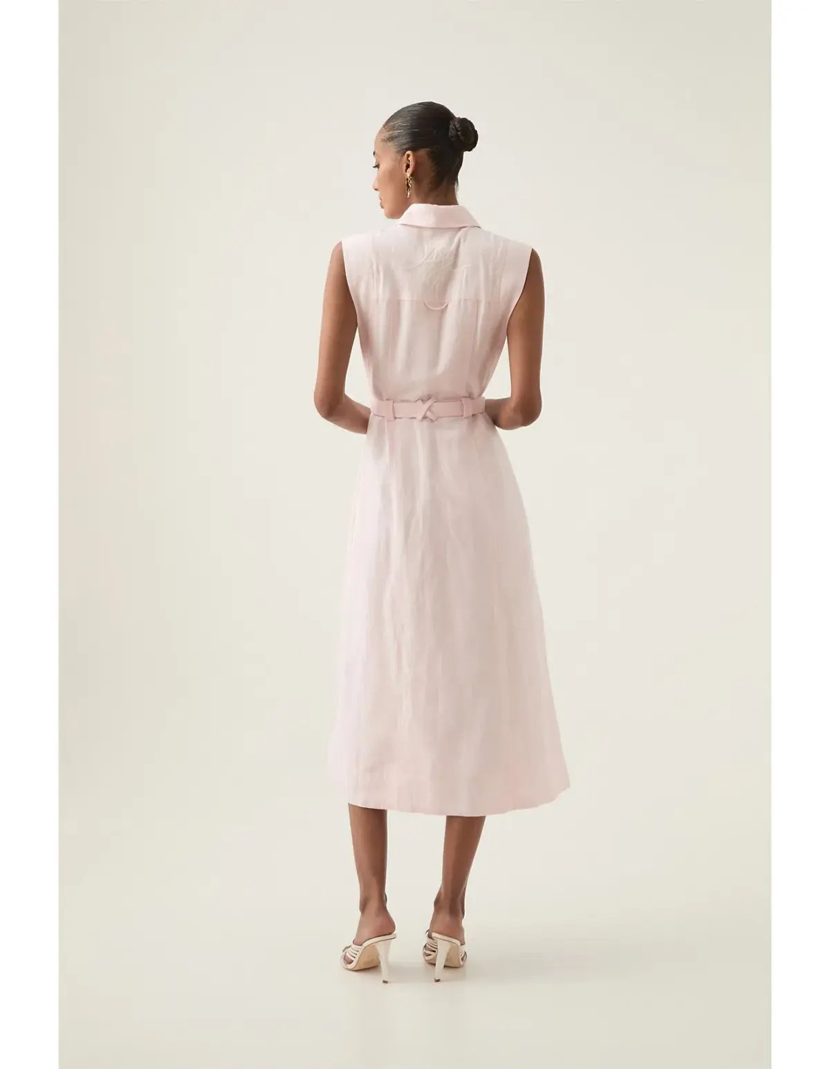 Aje Dulcet Logo Midi Dress Pastel Pink Size 10 photo 3