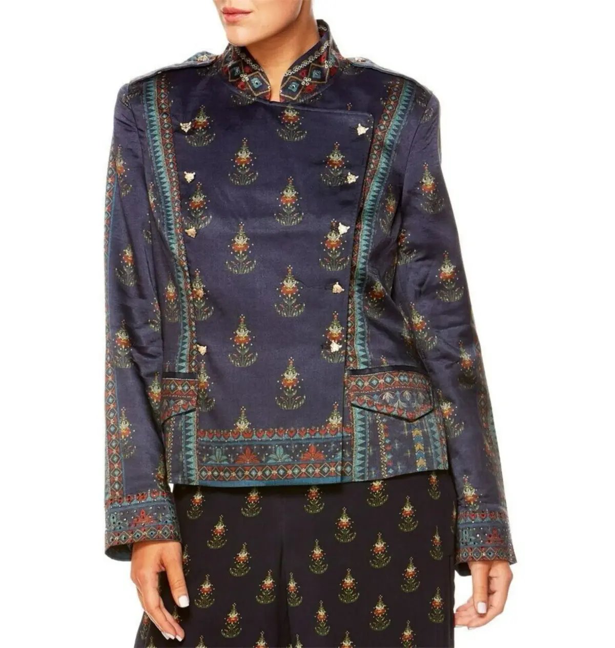 Camilla Bliss Of Bohemia Blazer Double Breasted Tailored Jacket Boho Leopard Size 10/M photo 4