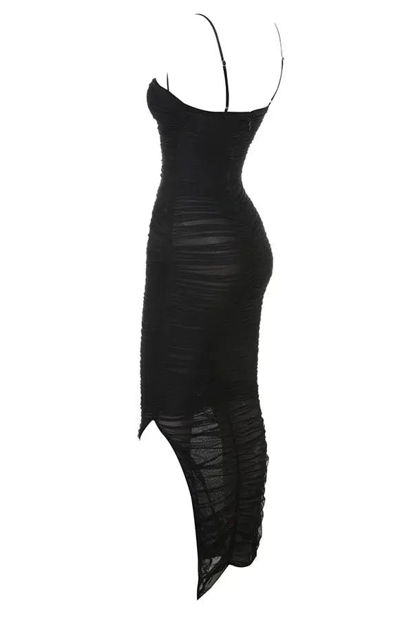House of CB Fornarina Organza Mesh Maxi Dress Black Size 12 photo 6