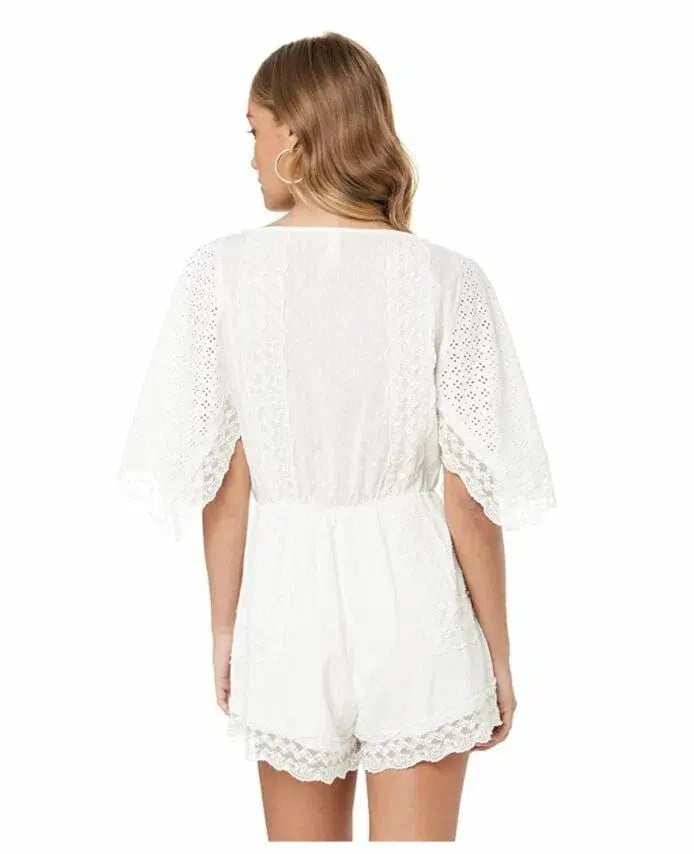 Tigerlily Elati Broderie Lace Onesie Playsuit White photo 3