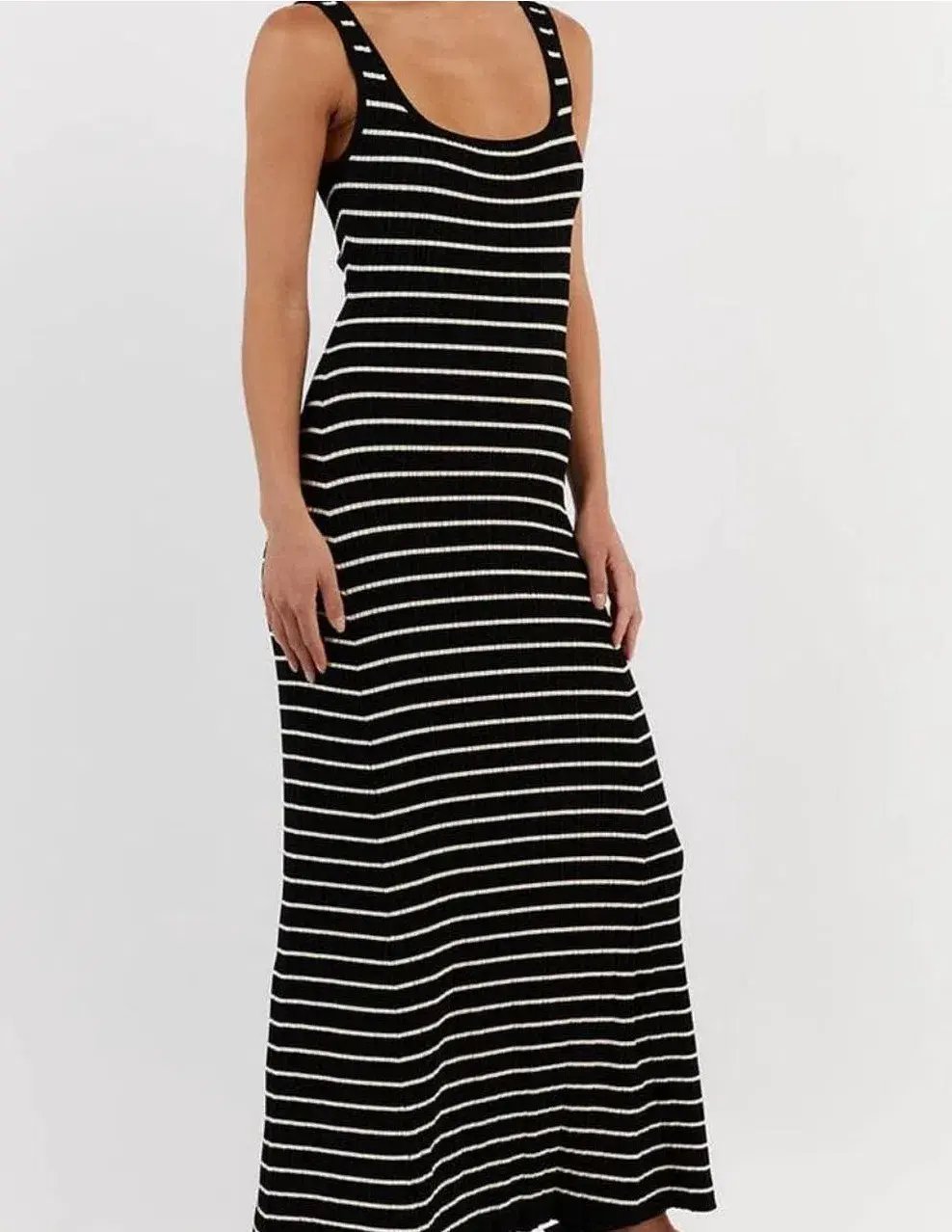Dissh Billie Black Stripe Midi Dress photo 2