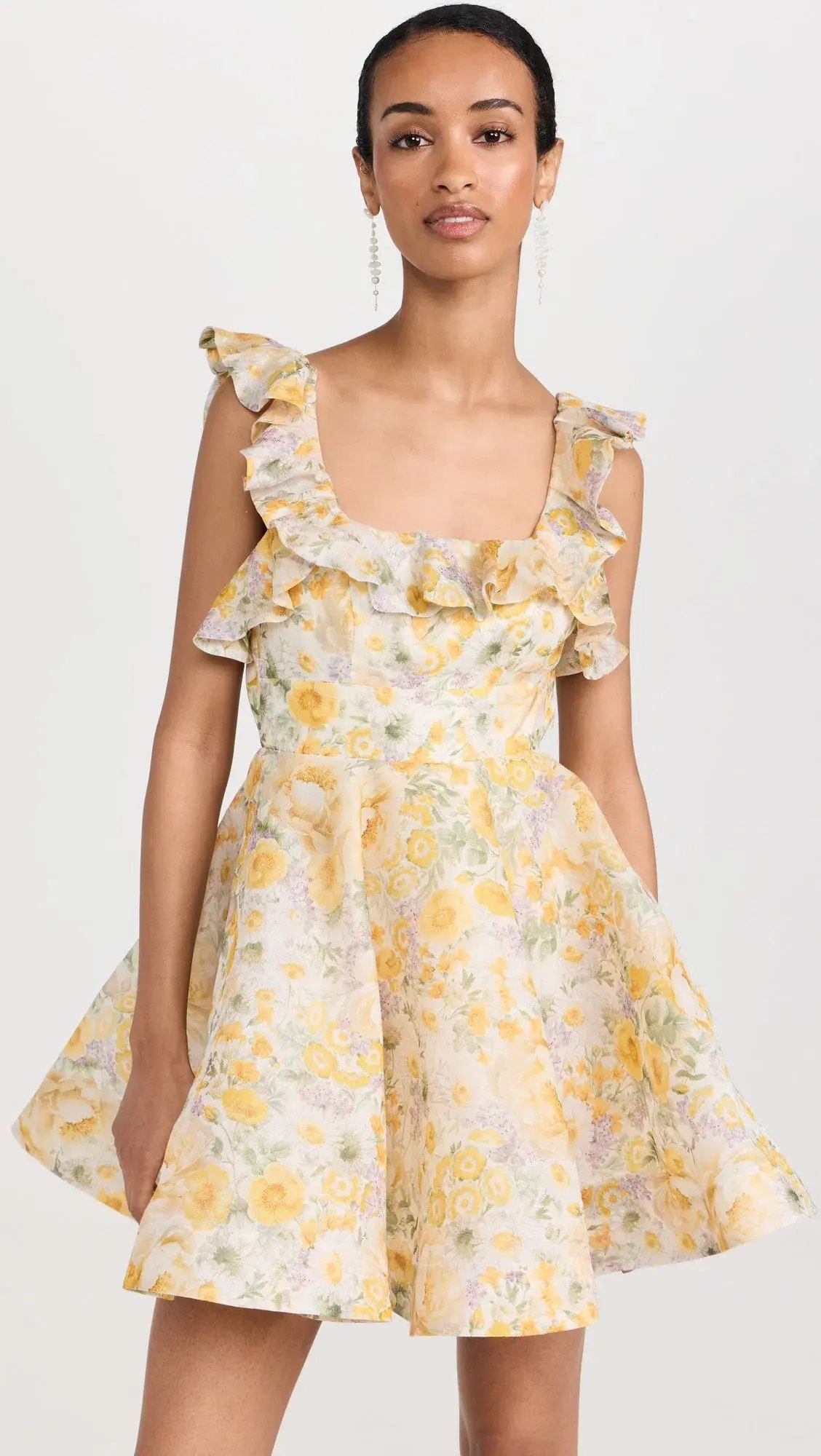 Zimmermann Harmony Frilled Mini Dress Citrus Garden Print Size 1 (6)6 photo 2