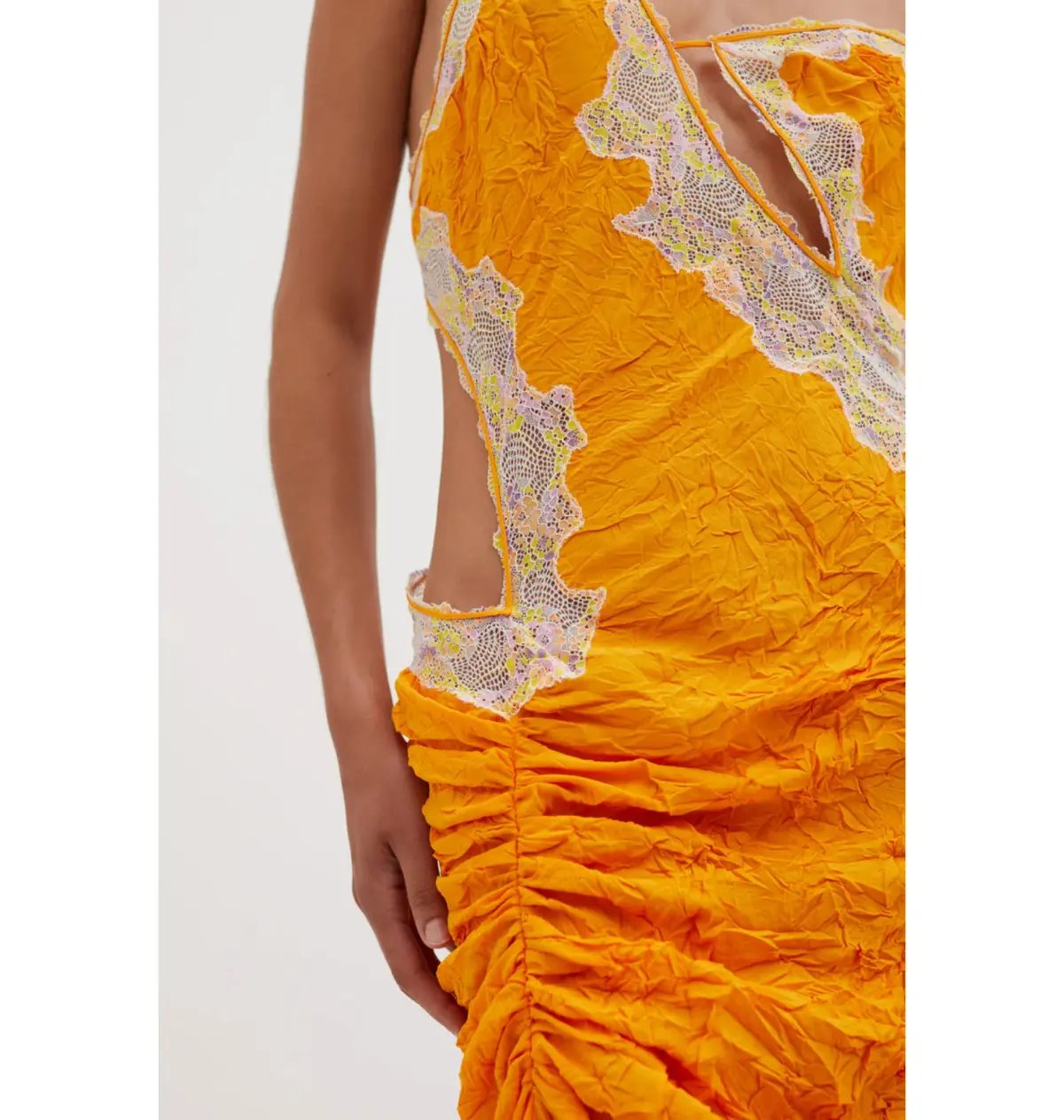 Christopher Esber Crimped Lace Cami Dress Valencia/Multi Size AU 4 photo 5