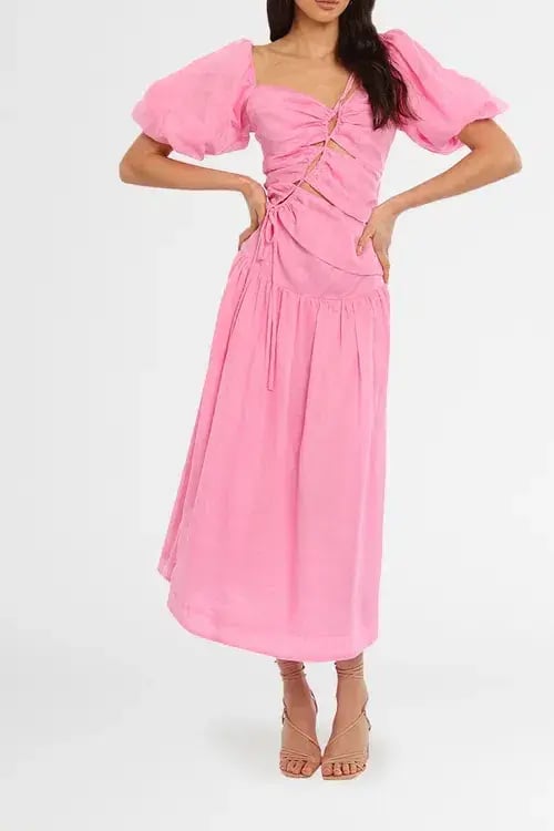 Nicholas Wren Midi Dress Pink Size 10 photo 2