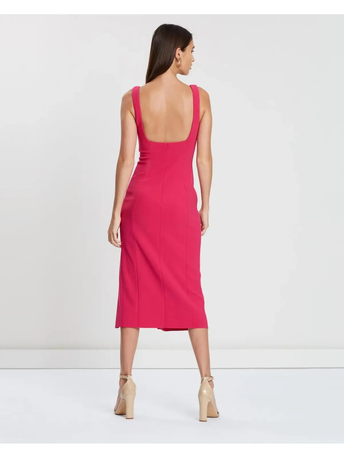 Bec & Bridge Hibiscus Midi Dress Magenta Pink Size AU 6 photo 4