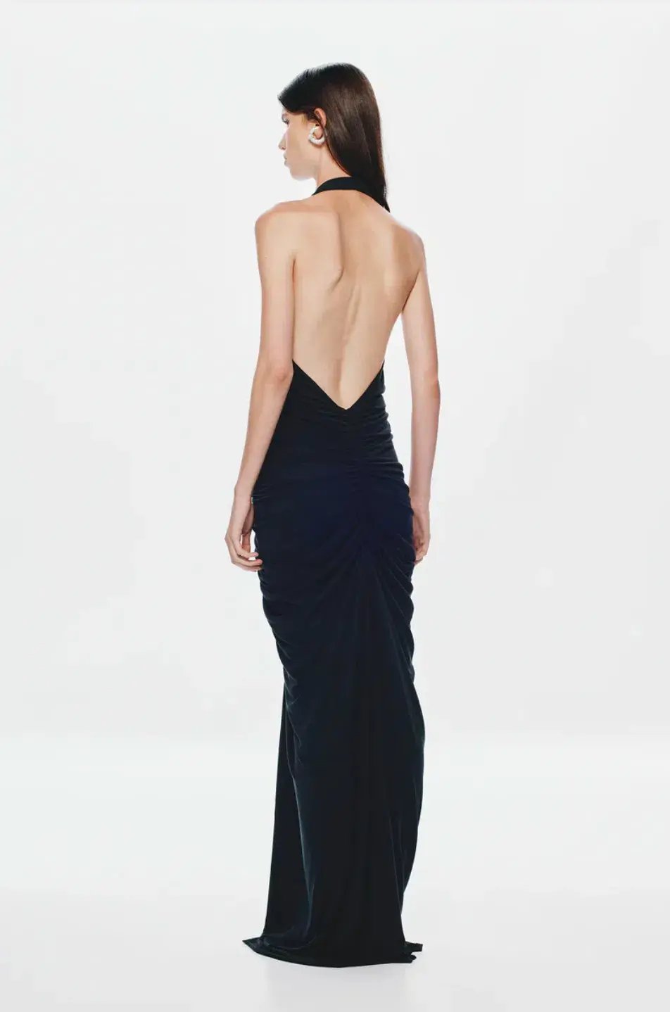 Misha The Venus Gathered Cupro Dress Black Size Xs/Au 6 photo 3