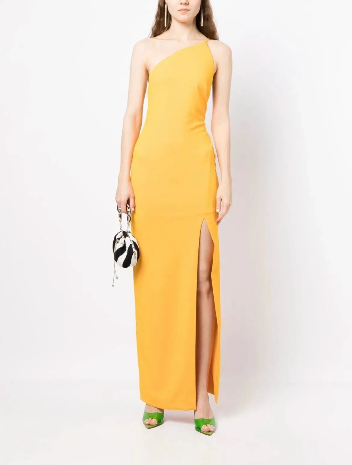 Solace London Asymmetric Sleeveless Dress Yellow Size 6 photo 4