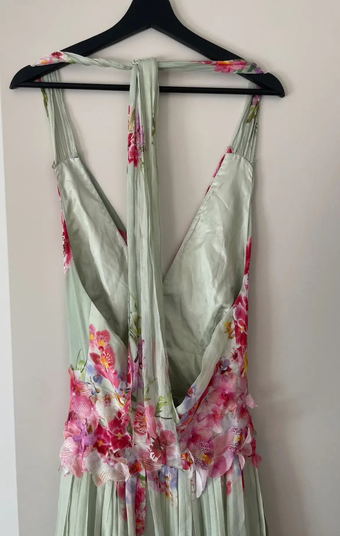 Alberta Ferretti Silk Floral Dress Green Size 8 photo 5