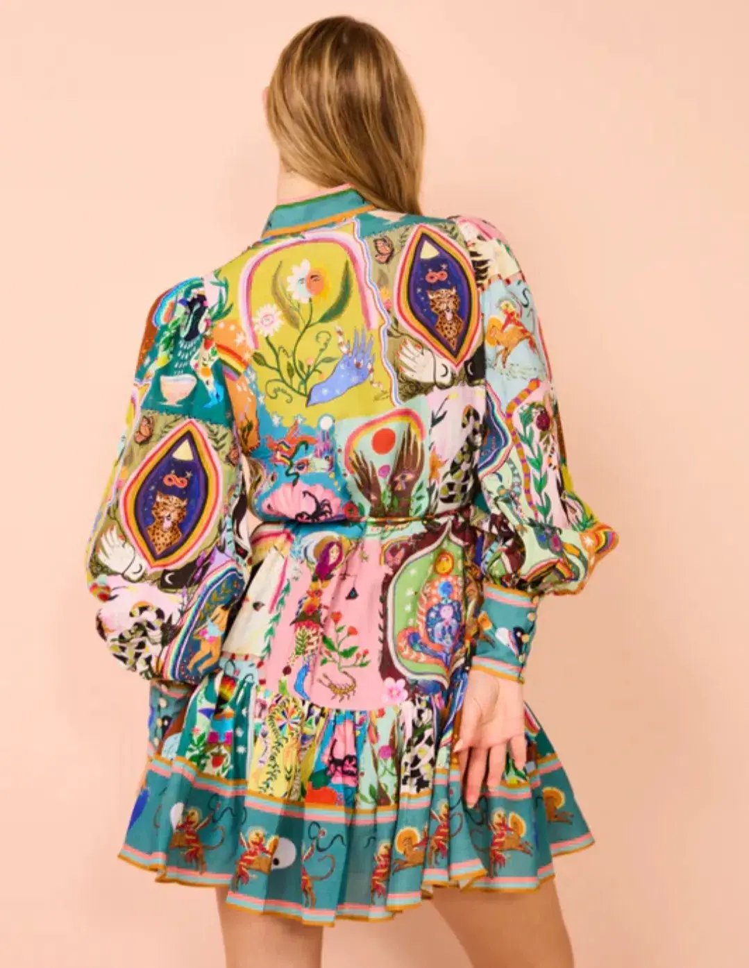 Alemais Evergreen Mini Dress Print Size 8 photo 2