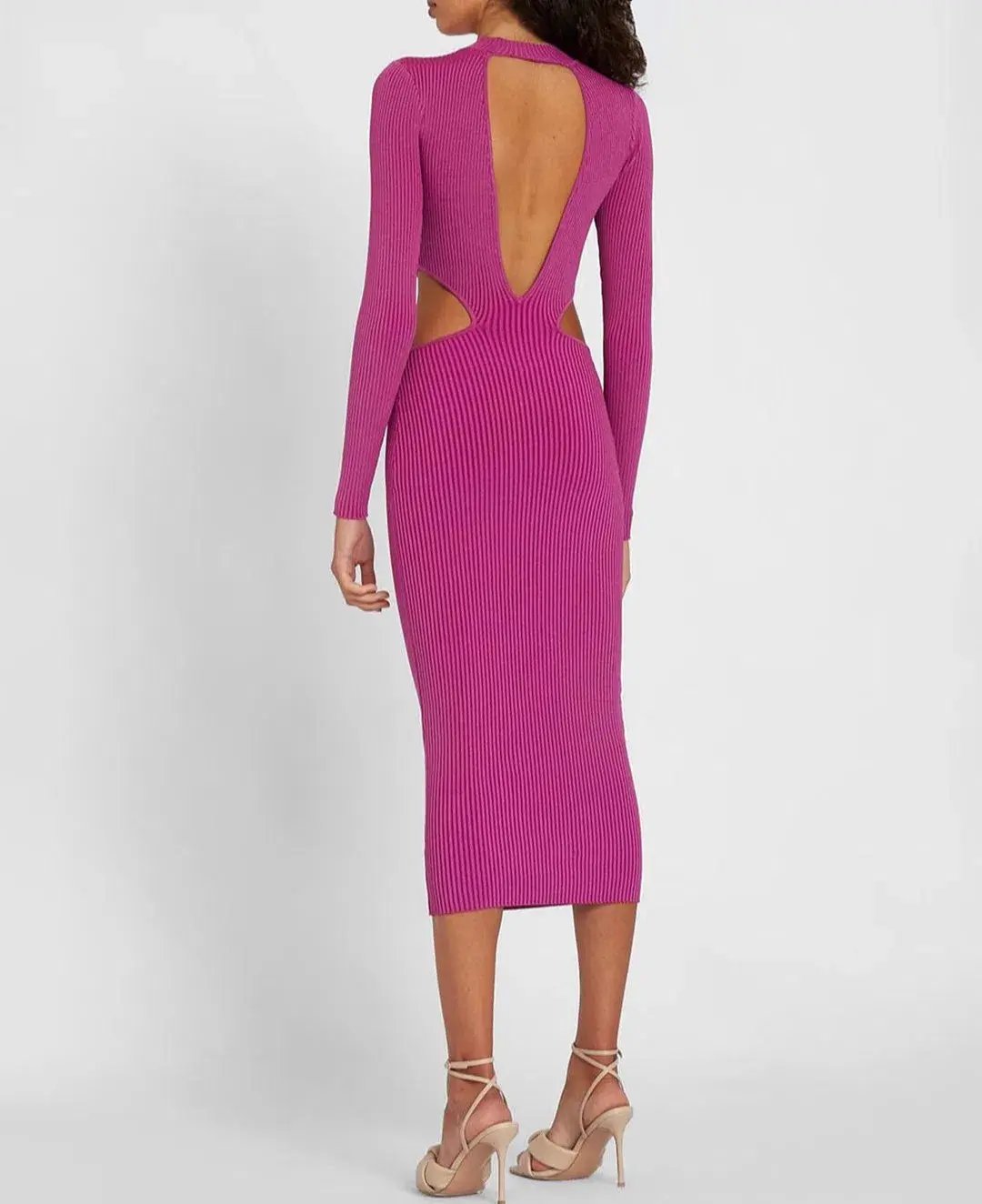 By Johnny Raine Knit Midi Dress Berry Size 10 photo 3