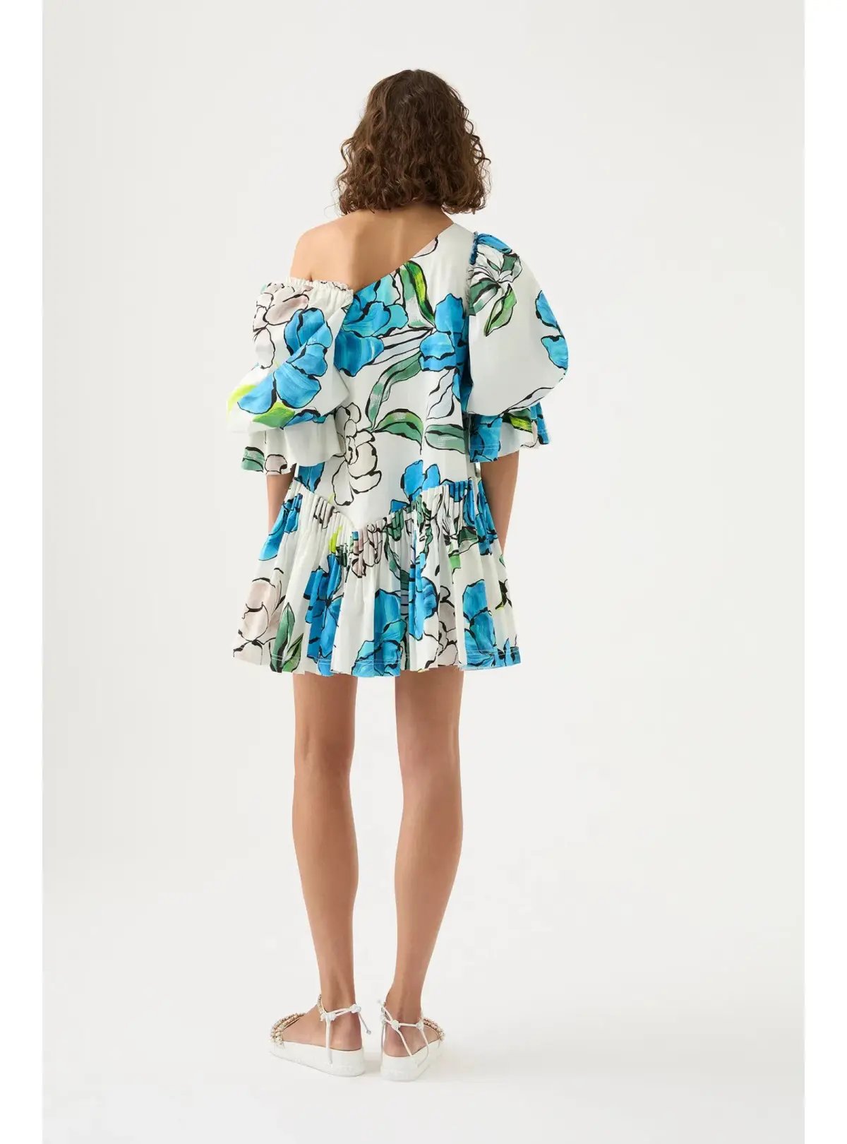 Aje Cy Off Shoulder Smock Mini Dress Cool Camelia Floral Print Size AU 8 photo 3