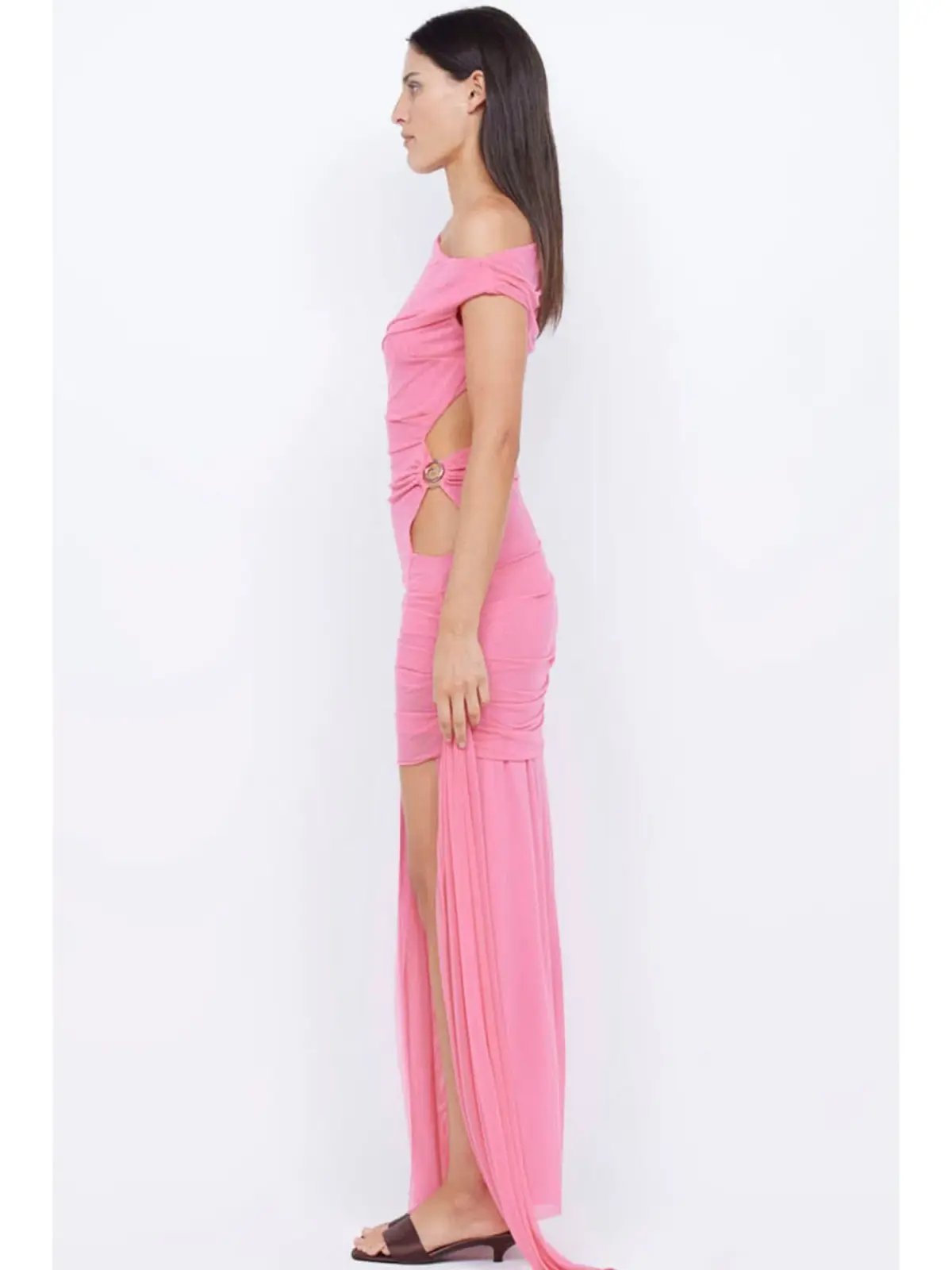 Bec & Bridge Kailani Asym Dress Grapefruit Pink Size AU 10 photo 3