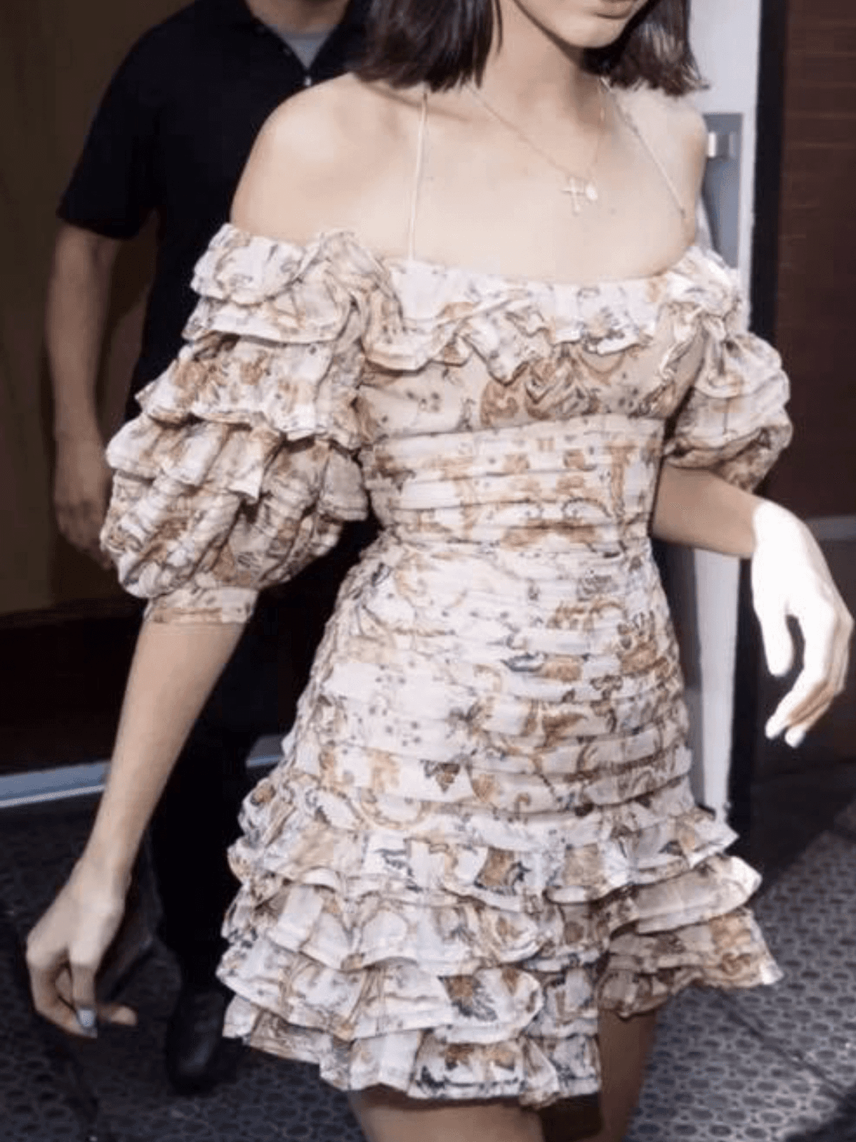 Zimmermann Painted Heart Folds Mini Dress Peach Tapestry Size 1 / AU 10 photo 3