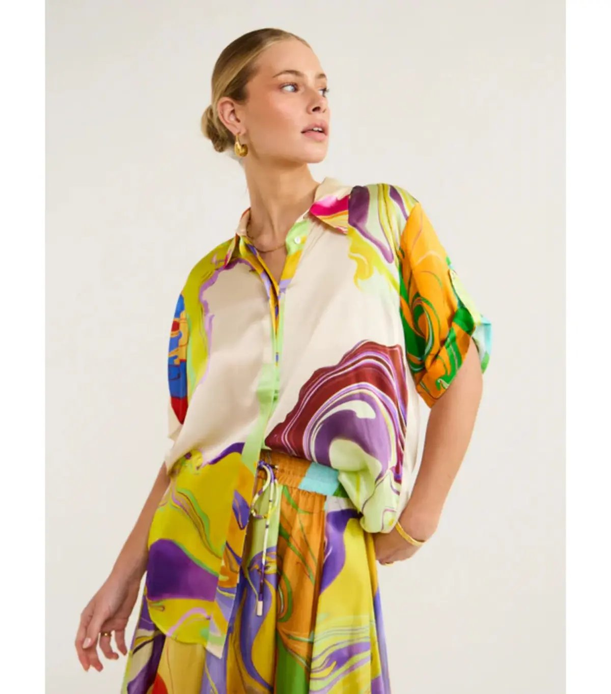 Alemais Luca Silk Top Size 12 and Skirt Size 10 Set Multi photo 4