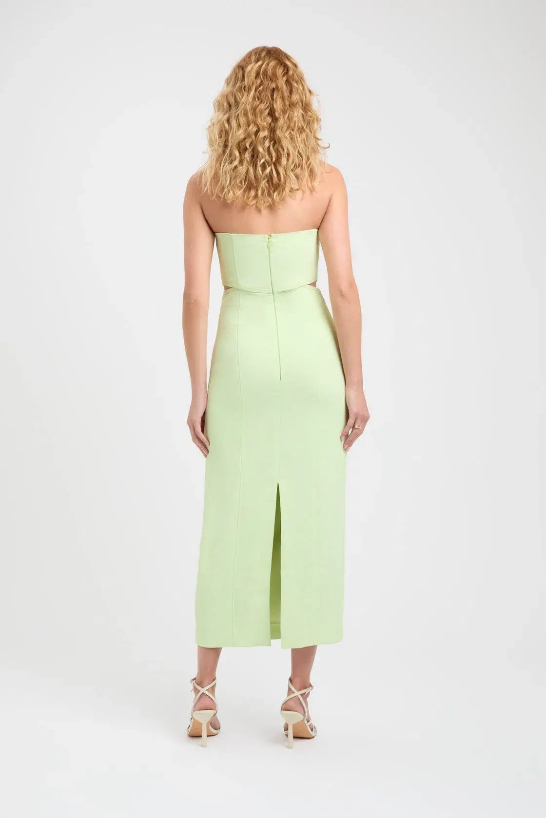 Kookai Oyster Cut Out Midi Dress Lime Green Size 40/Au 12 photo 3