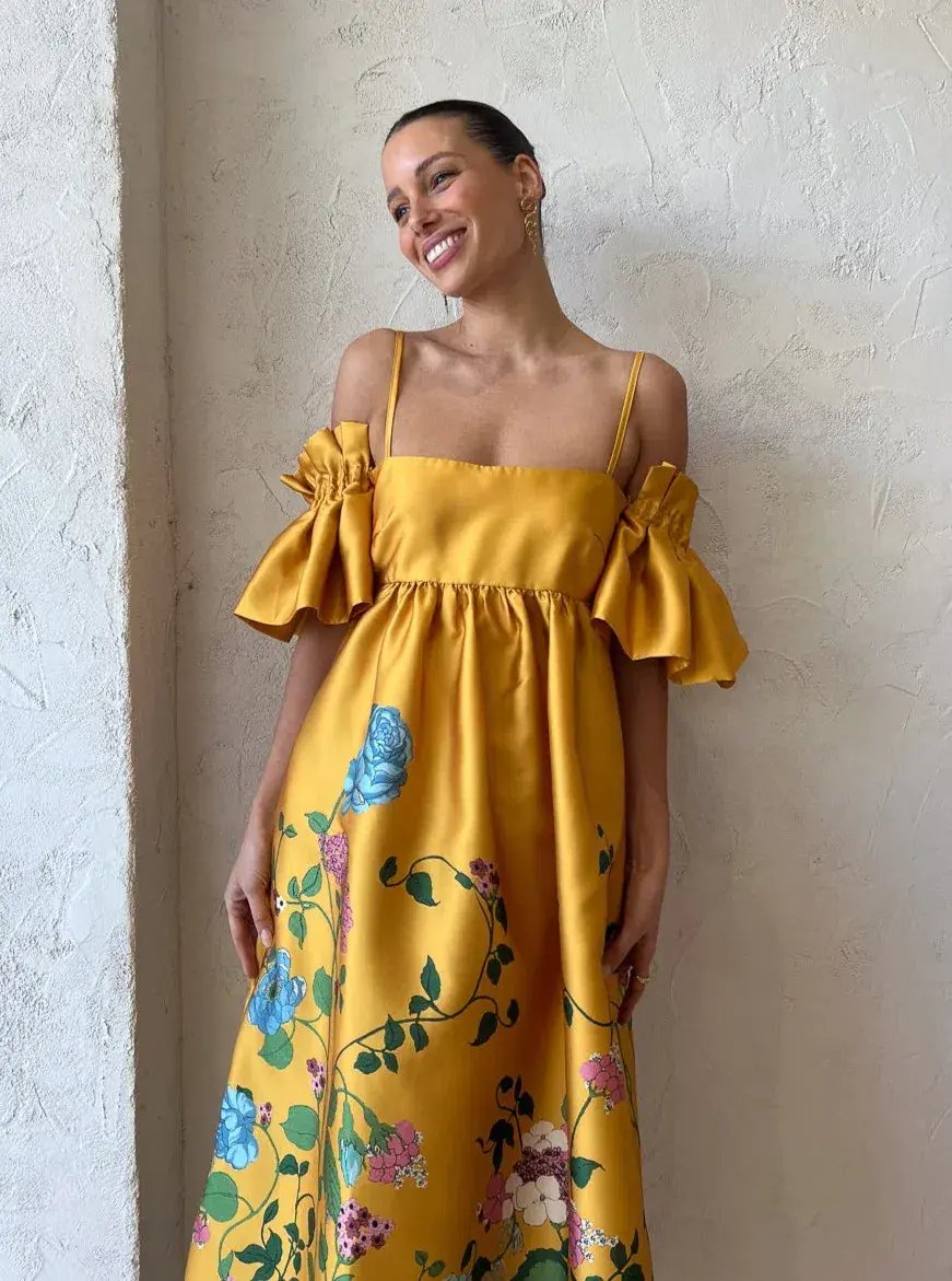 Alemais Dana Midi Dress Marigold Size AU 10 photo 3