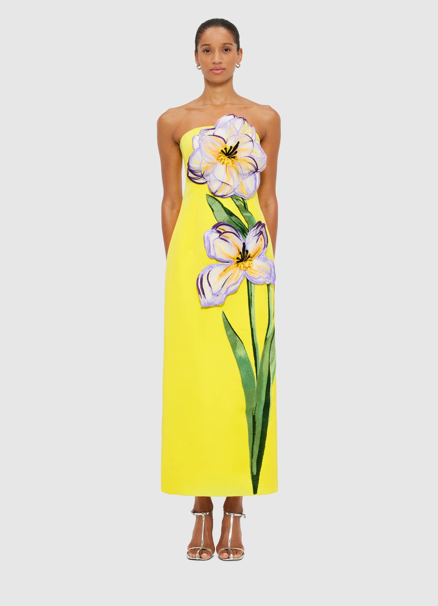 Leo Lin Rayne Appliqué Floral Midi Dress. photo 2