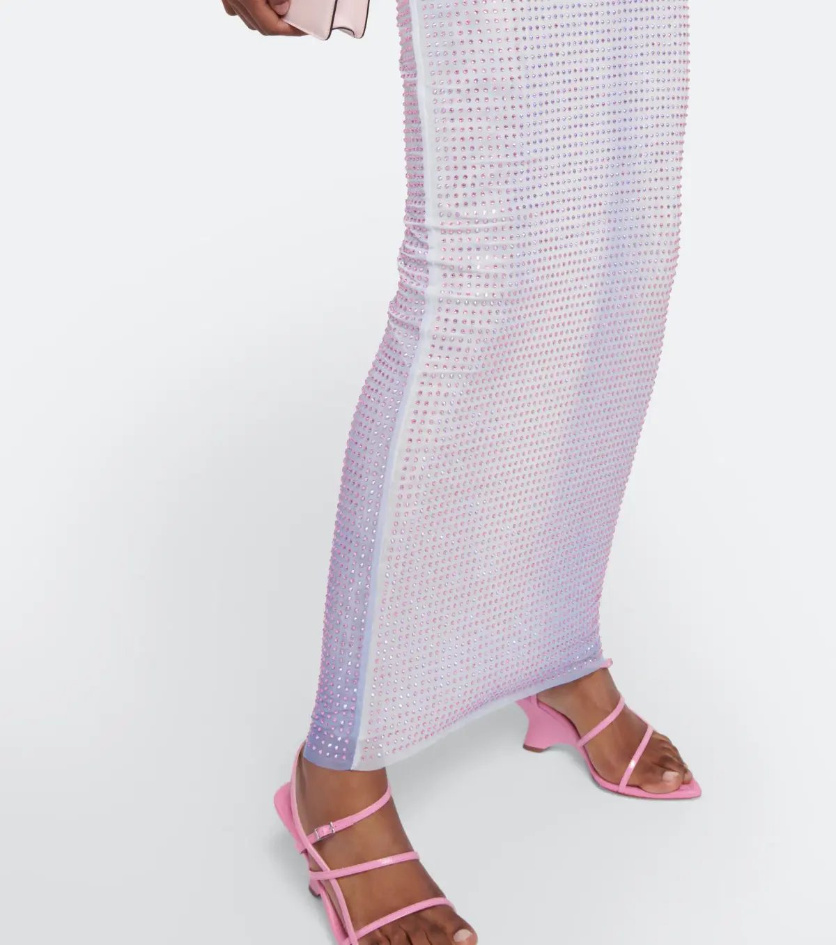 Self Portrait Crystal Embellished Maxi Dress Purple Size 8 photo 5