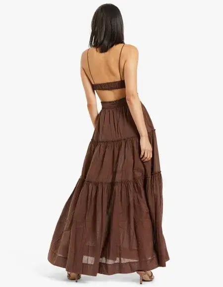 Bec & Bridge Carla V Maxi Dress in Chocolate Brown Size M / AU 10 photo 3