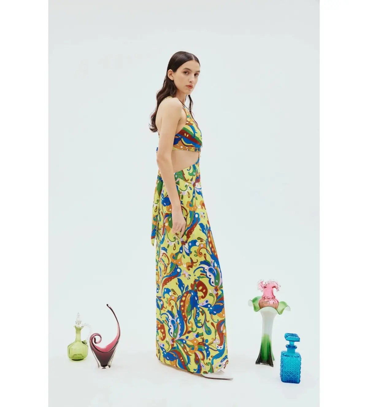 Alemais Yvette Cut Out Midi Dress Print Size 4 photo 4