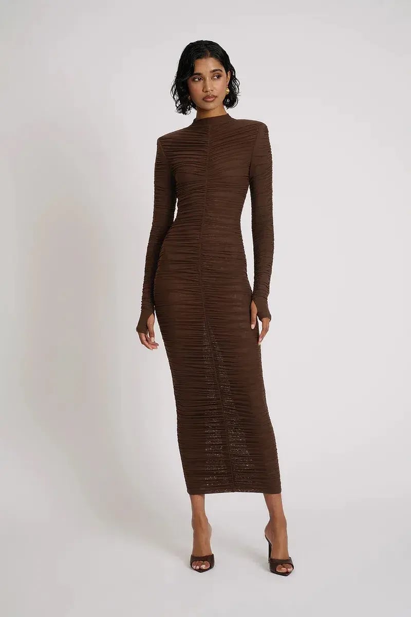Eliya The Label Melissa Midi Dress Brown Size 8 photo 2