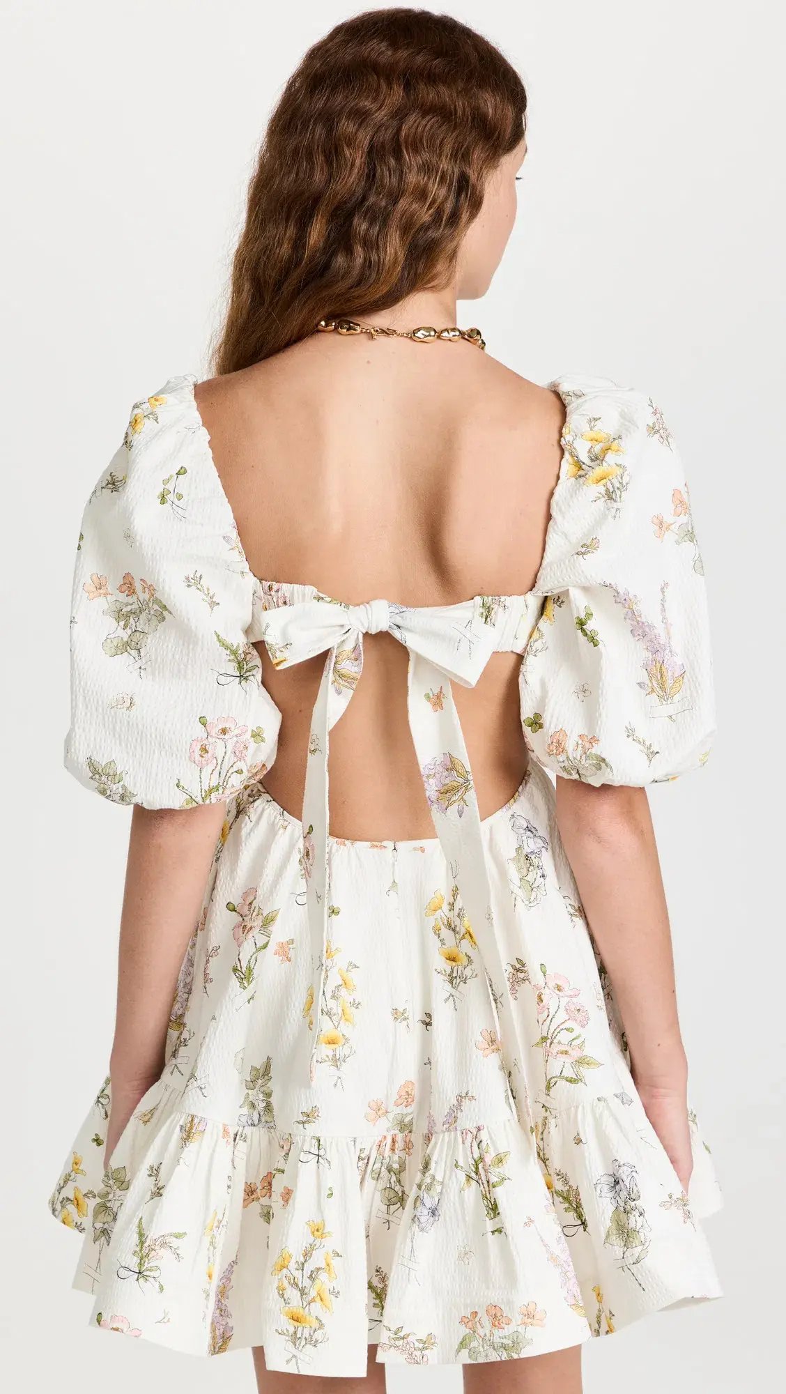 Zimmermann Jeannie Puff Sleeve Mini Dress Bouquet Floral Size 2 / AU 12 photo 2