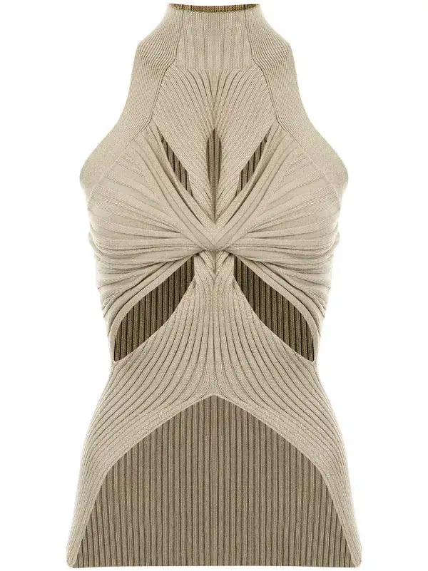 Dion Lee Muscular Twist Tank Stone Grey Size 6 photo 3