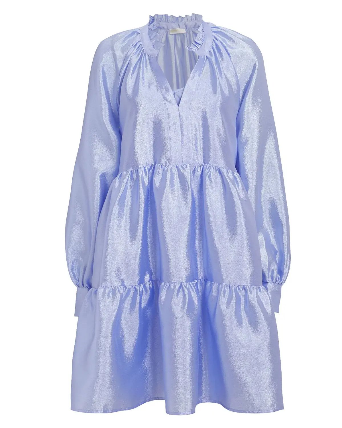 Stine Goya Jasmine Tiered Long Sleeve Shift Dress In Light Blue Size 12 photo 6