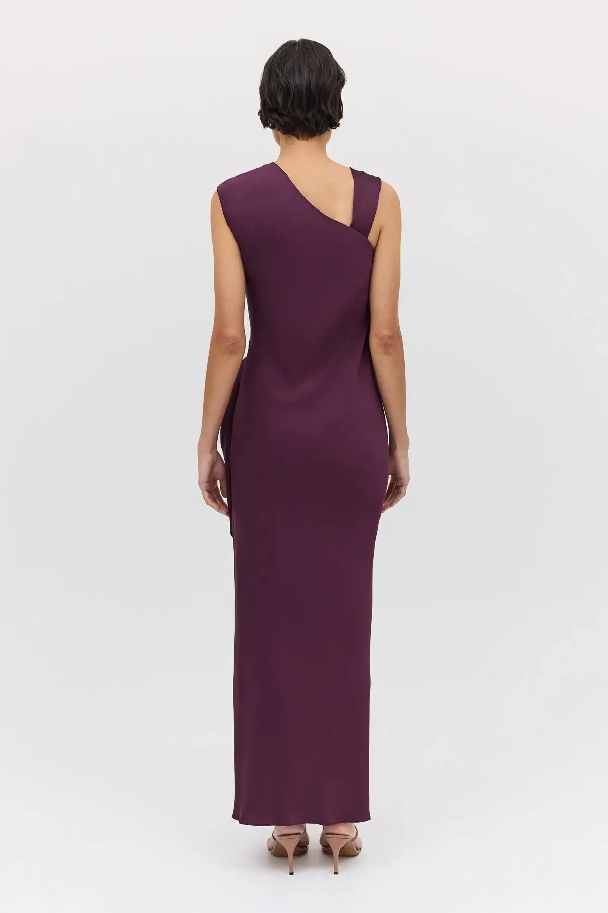 Bianca Spender Aubergine Satin Deviation Gown Size 10 photo 8
