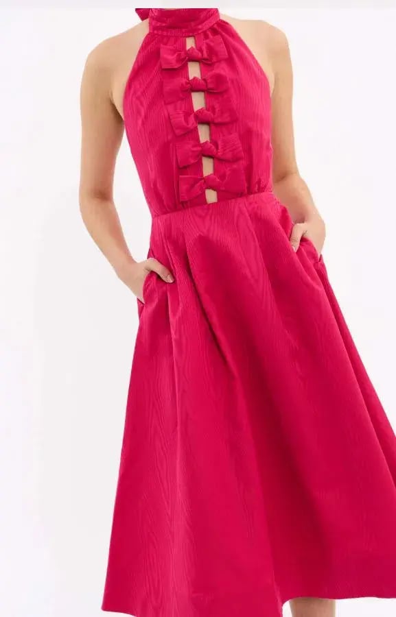 Rebecca Vallance Tahlia Halterneck Midi Dress Pink Size 8 photo 2