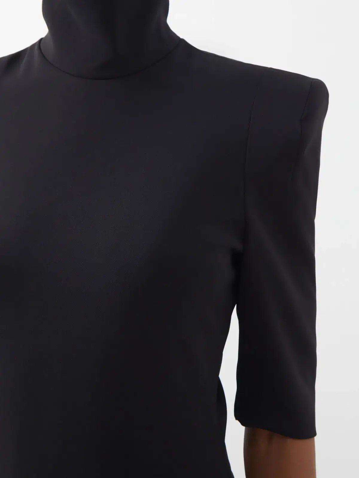 MONOT Turtleneck High Side Slit Dress Black photo 4