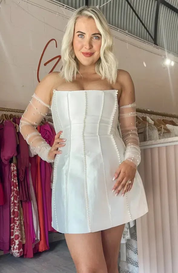 Eliya The Label Kayla Mini Dress in White Size AU 12 photo 2